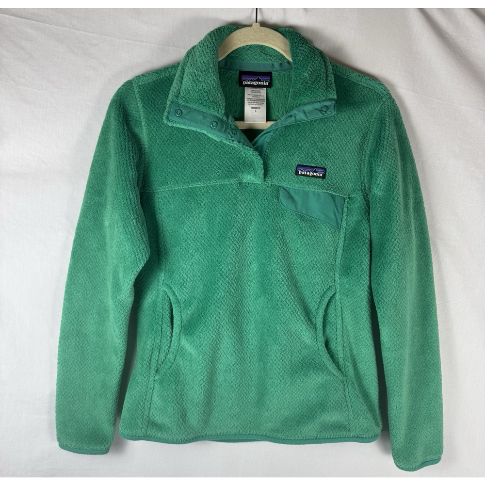 Patagonia Re-Tool Snap-T Polartec Pullover Womens S Emerald Green Fleece Sweater